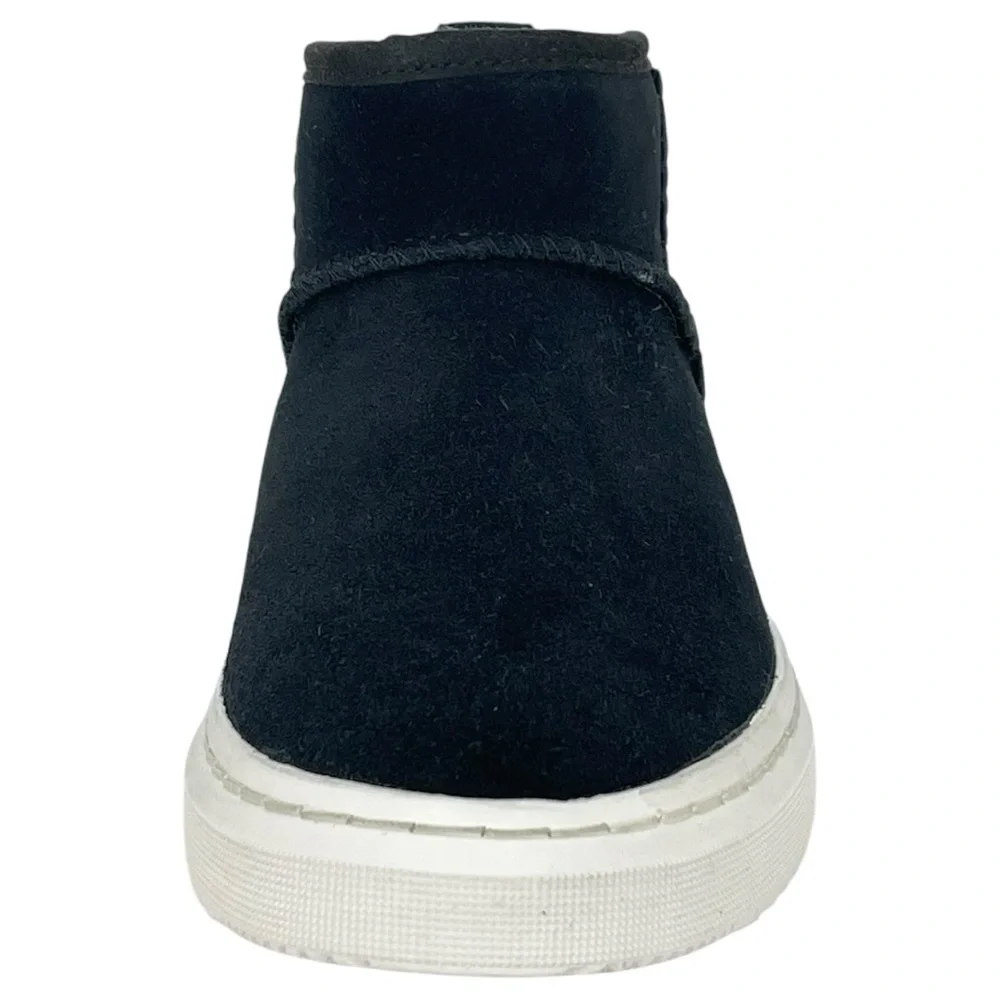 UGG Alameda Black Leather Womens Mini Boots Size 6M - Picture 6 of 11